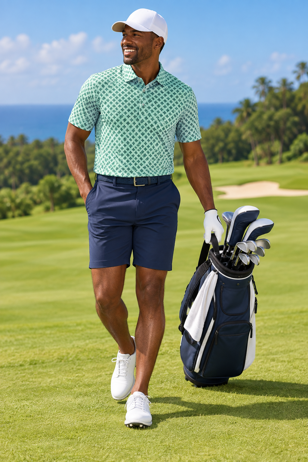 Coral Breeze men's golf polo, view 4