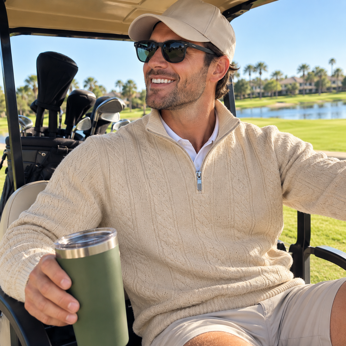 Links Jacquard Quarter-Zip