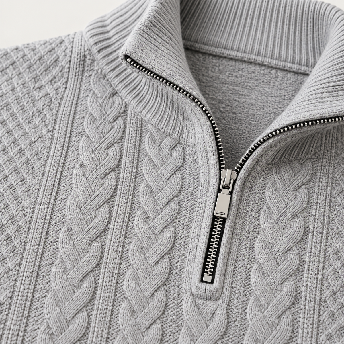 Links Jacquard men's quarter-zip sweater, view 2
