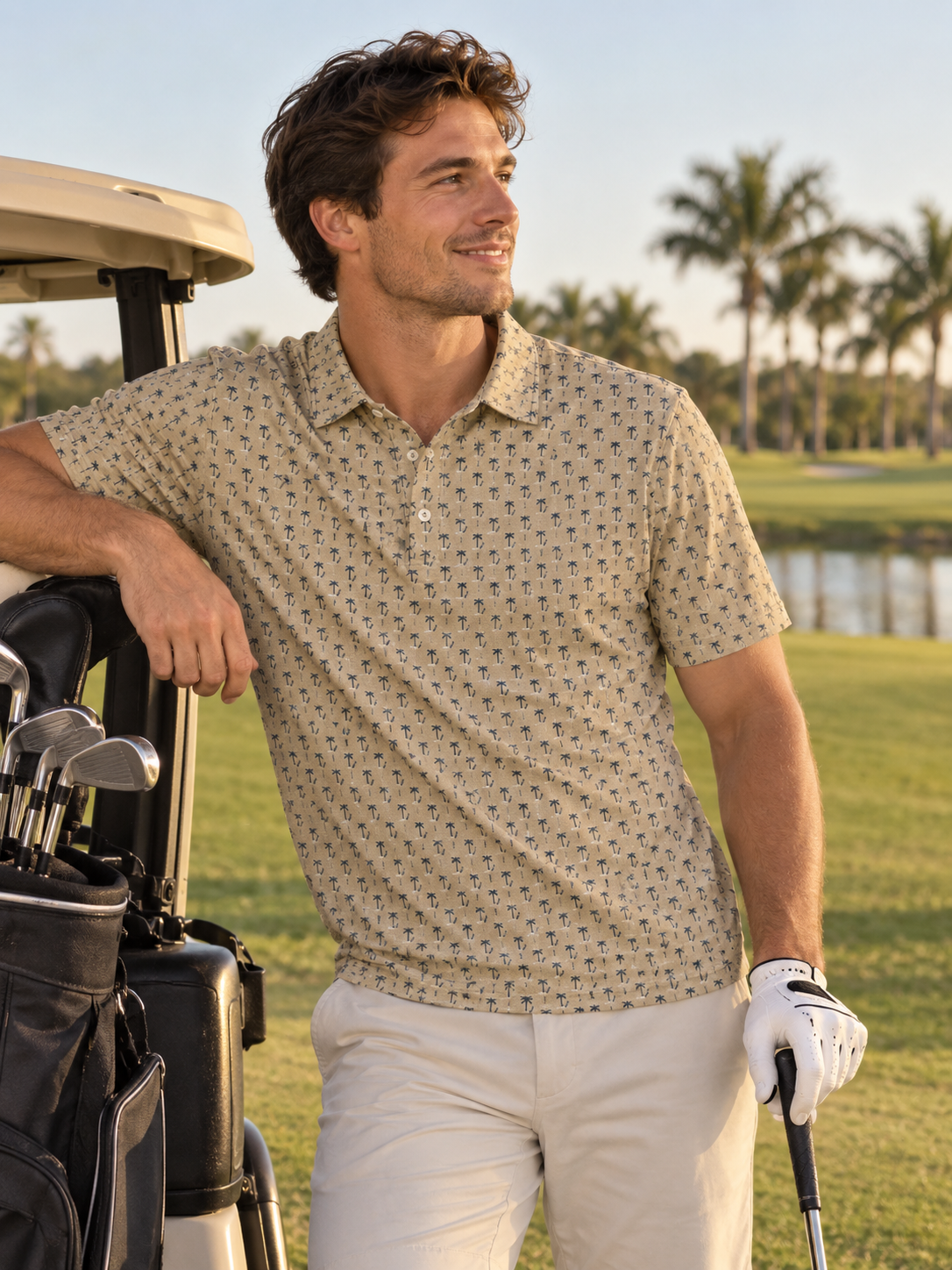 Palm Fairway men's golf polo, view 3