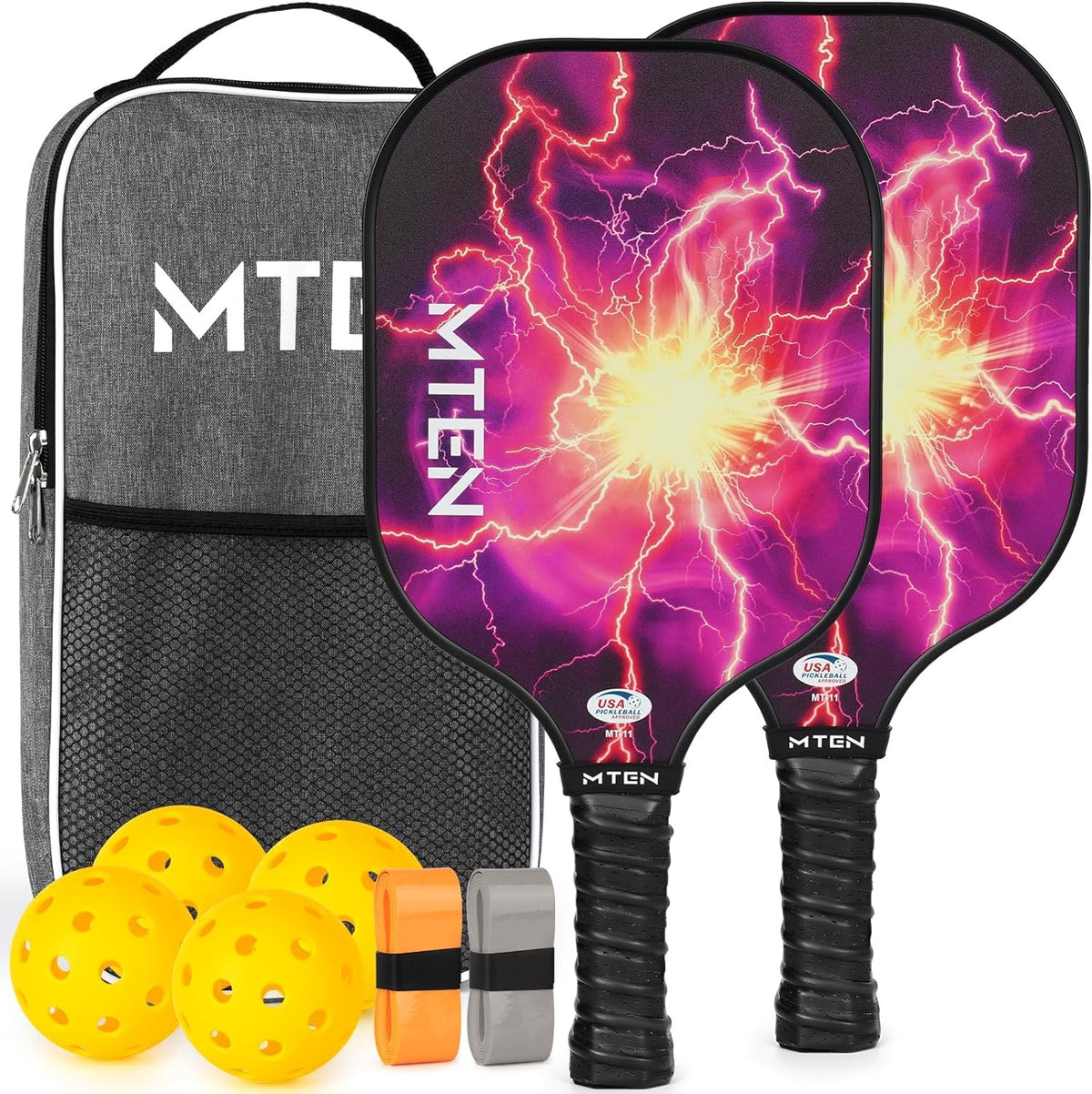 Pickleball starter pack with 2 paddles and balls