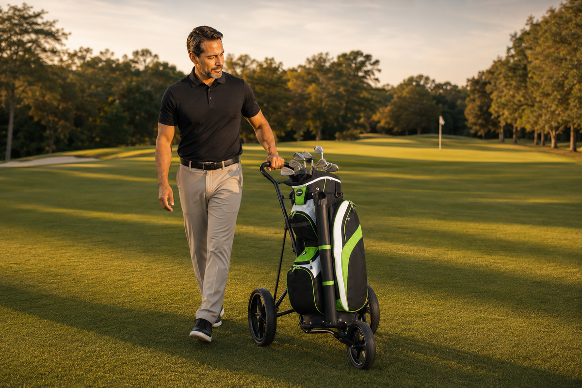 Prosimmon Tour 14-slot golf bag in black and green, view 2