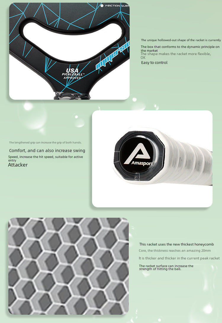AMA 3K Carbon Fiber High-End Pickleball Paddle