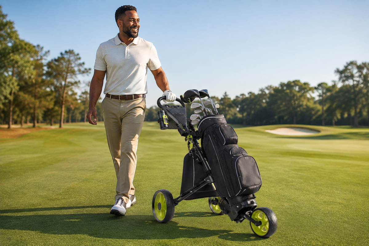 Fairway Glide 3-wheel golf push cart, view 2