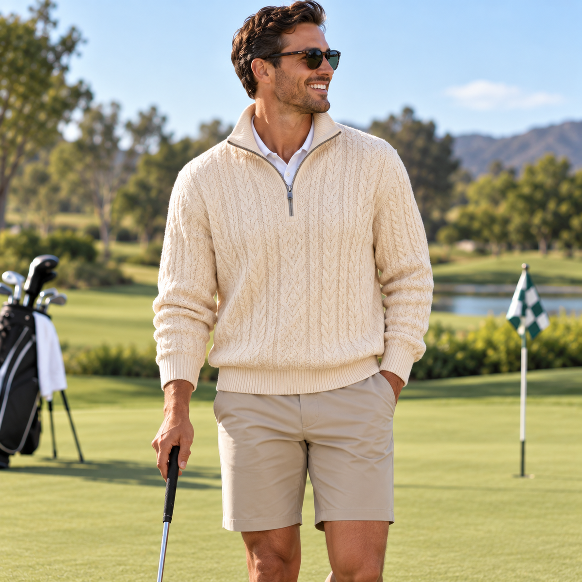 Clubhouse Zip Knit Sweater