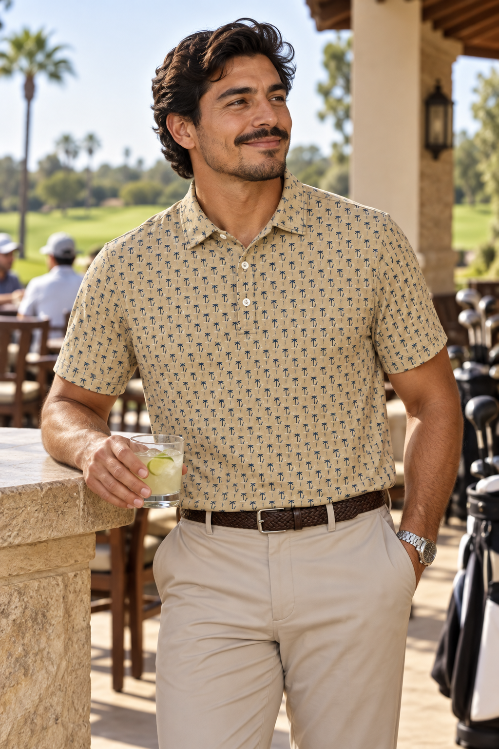 Palm Fairway men's golf polo, view 4