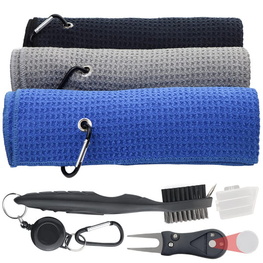 Pro golf cleaning kit with towels, brush and divot tool, view 2